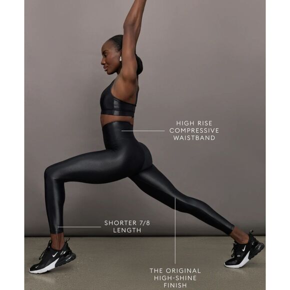 CARBON38 Black Takara Shine Leggings 7/8 Length High Waisted Sz Medium - Picture 9 of 10